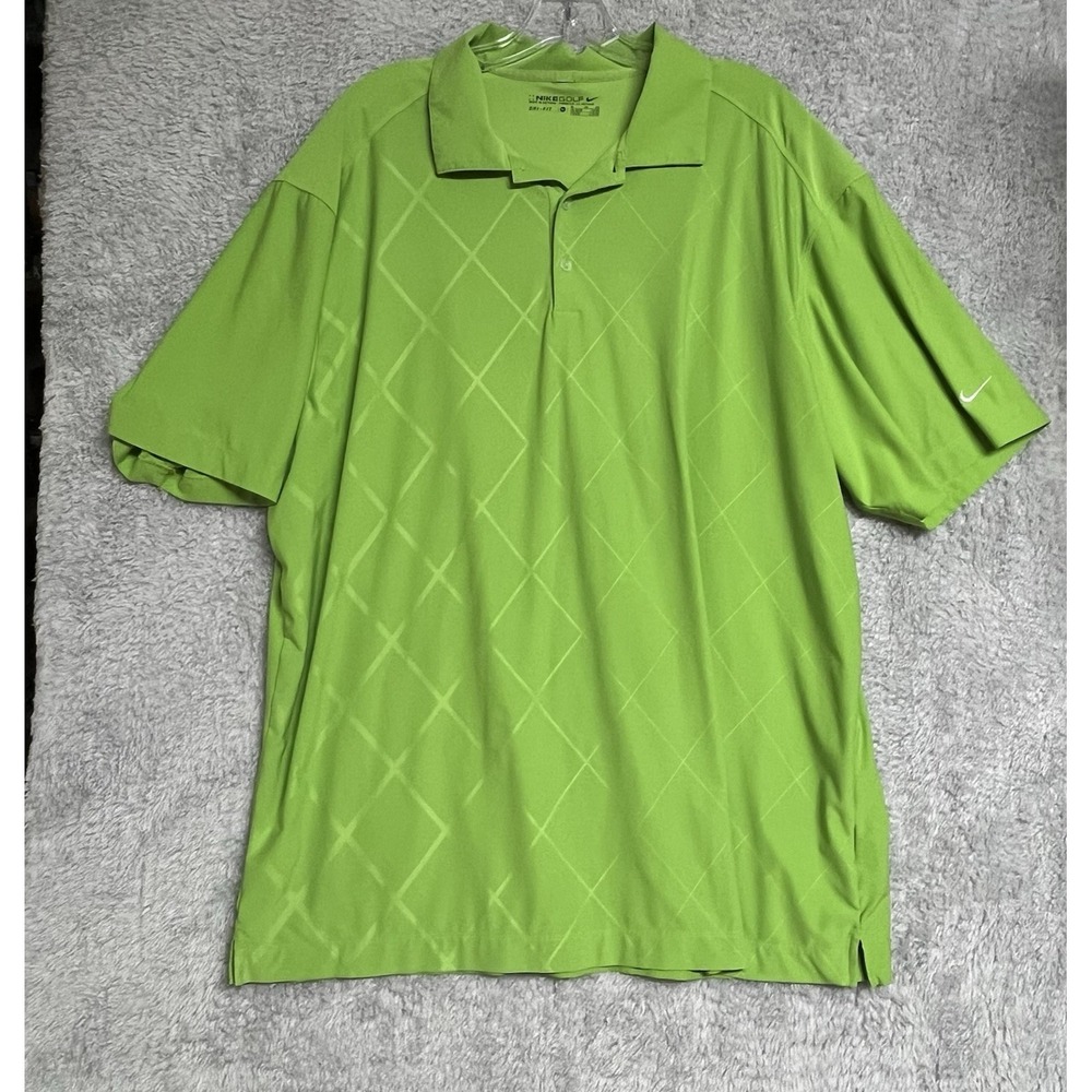 Nike Golf Dri-FIT Polo Shirt Mens XL Neon‎ Green Performance Swoosh Athletic